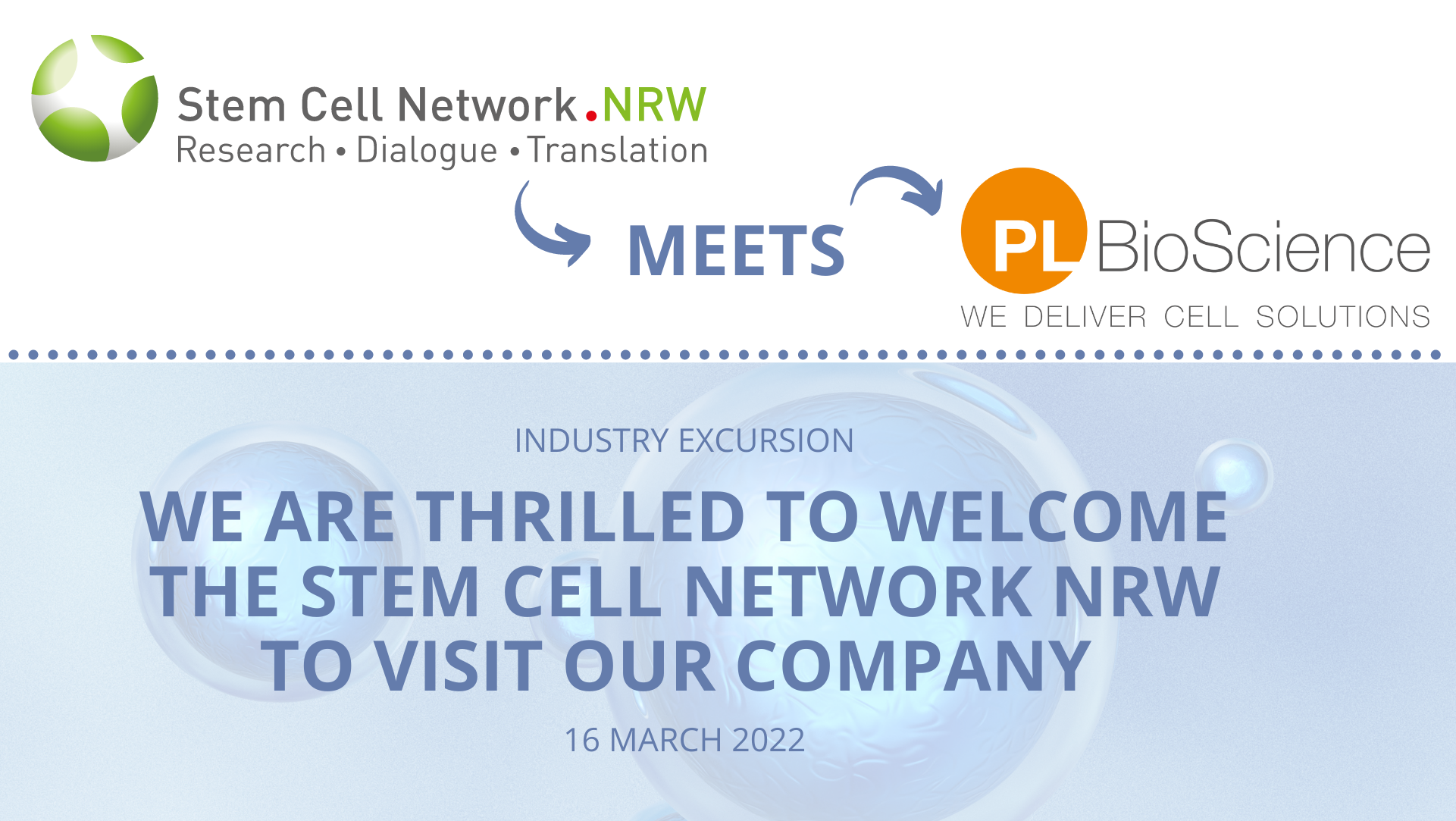 Company Visit at PL BioScience Stem Cell Network NRW