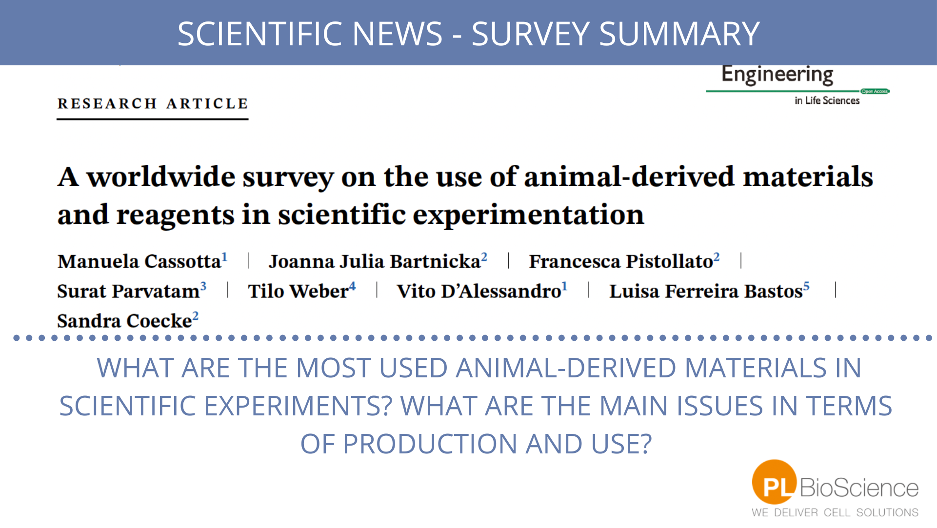 Animal-free alternatives in scientific experiments